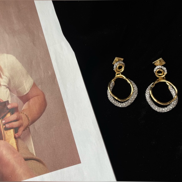 🆕 Alexis Bittar Solanales Gold Crystal Orbit Drop Post Earring 🆕🎁 - Picture 4 of 7